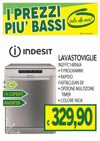 LAVASTOVIGLIE INDESIT IN2FFC14BN6X